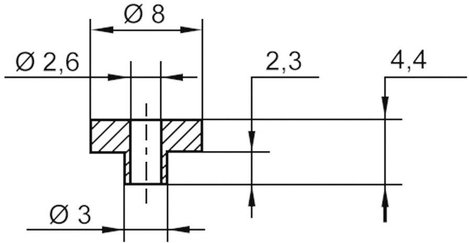 Alkatrészlábszigetelő hüvely 8 mm, 3 mm TRU COMPONENTS TC-V5817-203