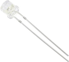 LED 5mm V TOP átlátszó piros 300 mcd
