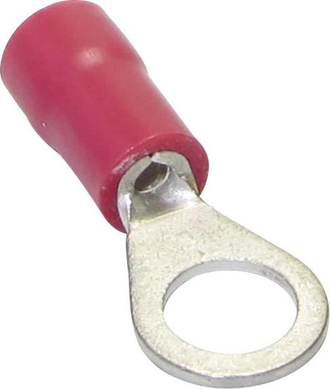 Gyűrűs kábelsaru Keresztmetszet (max.)=1.50 mm² Lyuk átmérő=5.30 mm Részlegesen szigetelt Piros TRU