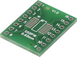 Kísérletező panel Epoxi (H x Sz) 18 mm x 15.6 mm 35 µm Raszterméret 2.54 mm TRU COMPONENTS SSOP16-L 