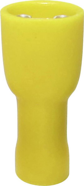 Lapos csúszósaru hüvely 6,3 x 0,8 mm, szigetelt, sárga, Tru Components 1583091