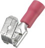 Lapos csúszósaru hüvely, elosztós, 6,3 x 0,8 mm, részlegesen szigetelt, piros, Tru Components 158309 bélyegkép