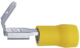 Csúszósarus hüvely Leágazással 6.30 mm/0.80 mm 180 ° Részlegesen szigetelt Sárga TRU COMPONENTS 1582