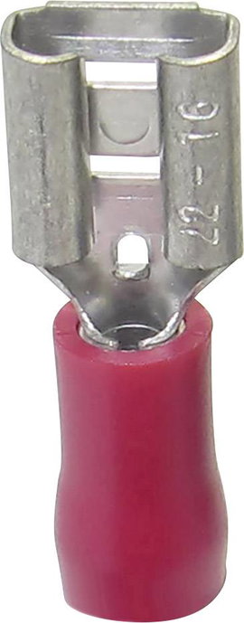 Lapos csúszósaru hüvely 6,3 x 0,8 mm, részlegesen szigetelt, piros, Tru Components 1583080