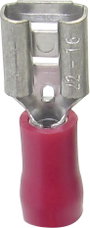 Lapos csúszósaru hüvely 6,3 x 0,8 mm, részlegesen szigetelt, piros, Tru Components 1583080 bélyegkép