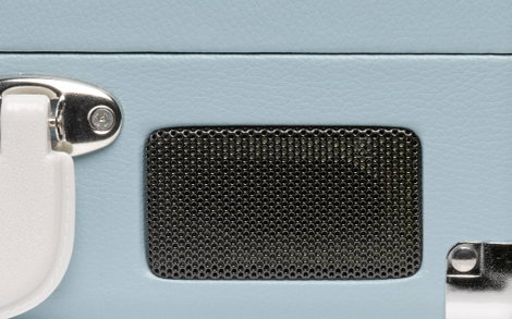 Retro koffer lemezjátszó, USB-s bakelit lemezjátszó beépített digitalizálóval, kék színű Denver VPL- 4. kép