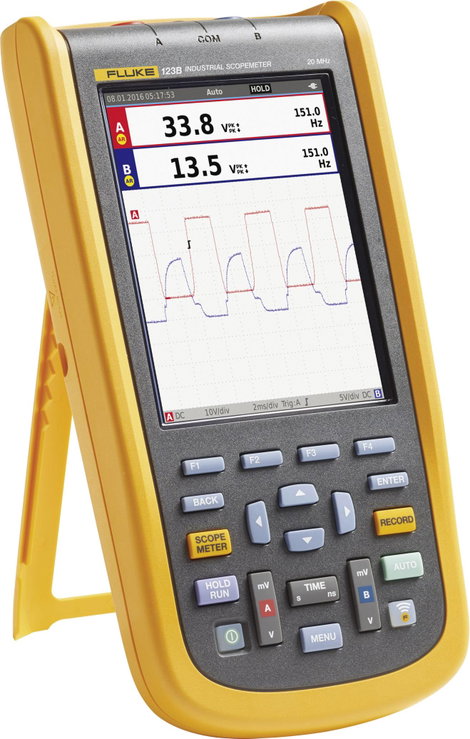 Kézi oszcilloszkóp 20 MHz 2 csatorna, multiméter funkciók, Fluke 123B/EU 2. kép