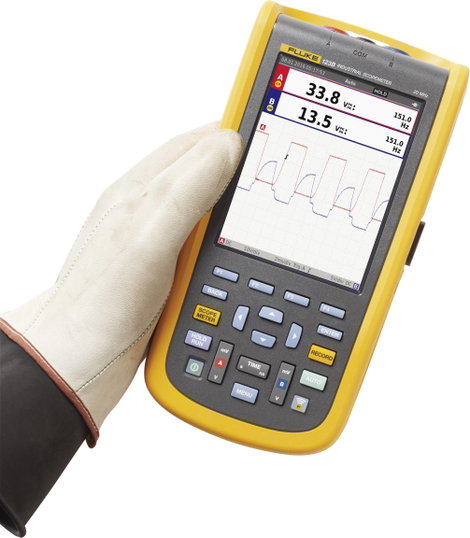 Kézi oszcilloszkóp 20 MHz 2 csatorna, multiméter funkciók, Fluke 123B/EU 3. kép