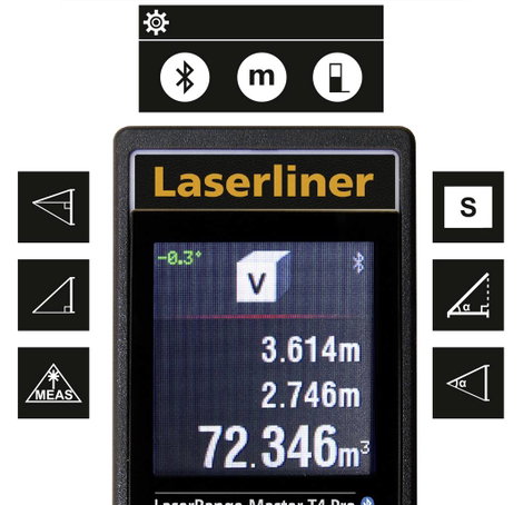 Lézeres távolságmérő Bluetooth funkcióval max. 40 m-ig Laserliner 080.850A 10. kép