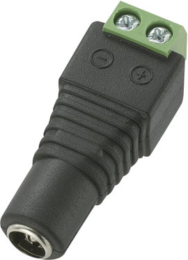 DC tápaljzat 2,1 x 5,5 mm, csavaros bekötés, Tru Components