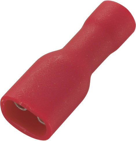 Lapos csúszósaru hüvely 4,8 x 0,5 mm, szigetelt, piros, 50 db, Tru Components 737662
