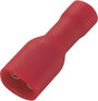 Lapos csúszósaru hüvely 4,8 x 0,5 mm, szigetelt, piros, 50 db, Tru Components 737662 bélyegkép