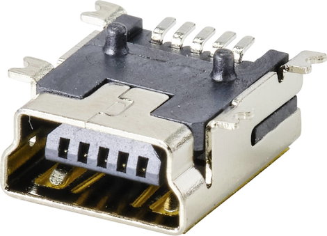 Mini USB B beépíthető alj Alj, beépíthető, vízszintes DS1104-B60SRS DS1104-B60SRS Connfly Tartalom: