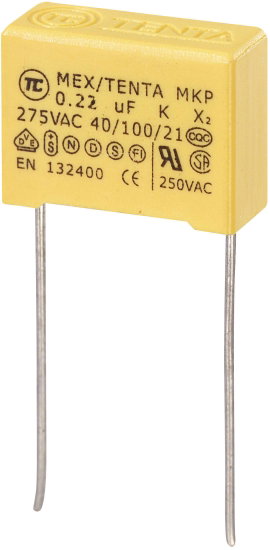 MKP-X2 zavarszűrő kondenzátor, radiális 0,22 µF 275 V/AC 10 % RM15, TRU COMPONENTS
