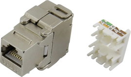 RJ45 csatlakozó aljzat, szerszám mentes, egyenes, Cat6, fém, TRU COMPONENTS 93013c1179 1425903