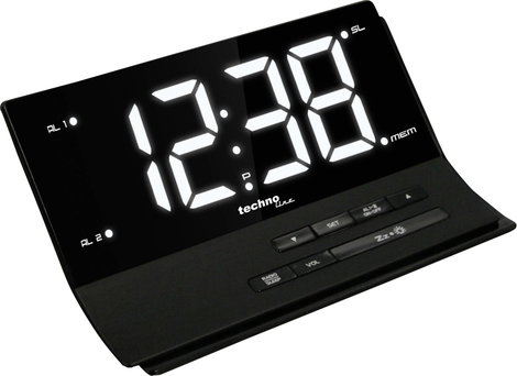 Rádiójel vezérelt digitális ébresztőóra, fekete, Techno Line WT 482 3. kép