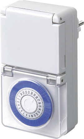 Mechanikus, kültéri napi időkapcsoló óra konnektorba, 3680W, IP44, Brennenstuhl 1506170