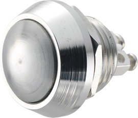 Nyomógomb 12 mm, nikkelezett, Tru Components GQ12B-N 2A/48V