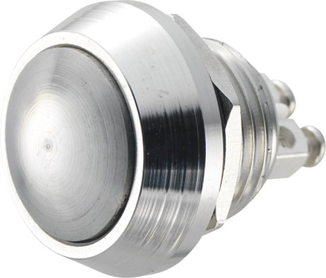 Nyomógomb 12 mm, nikkelezett, Tru Components GQ12B-N 2A/48V