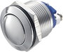 Nyomógomb 19 mm, rozsdamentes, Tru Components GQ19B-S 2A/48V bélyegkép