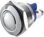 Nyomógomb 16 mm, rozsdamentes, Tru Components GQ16B-S 2A/48V bélyegkép