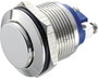 Nyomógomb 19 mm, nikkelezett, Tru Components GQ19H-N 2A/48V bélyegkép