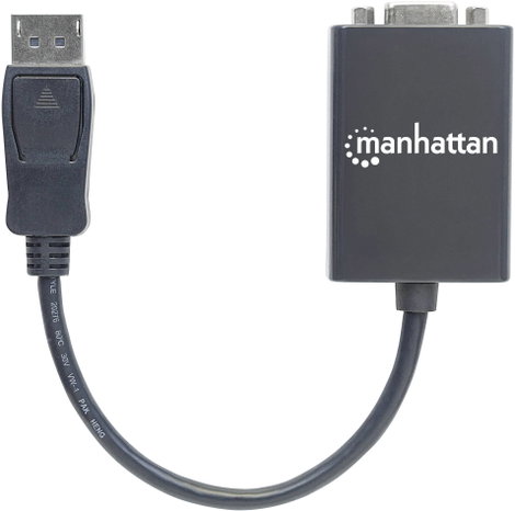 Manhattan 151962 Kijelző csatlakozó / VGA Átalakító [1x DisplayPort dugó - 1x VGA alj] Fekete UL min 3. kép