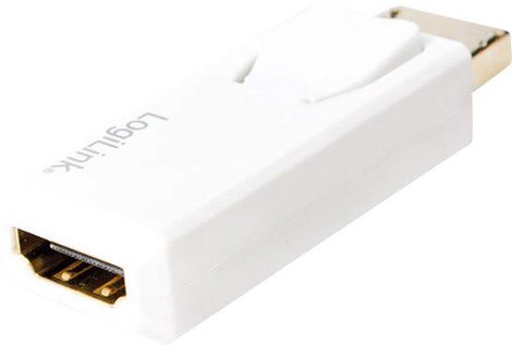 LogiLink CV0100 Kijelző csatlakozó / HDMI Átalakító [1x DisplayPort dugó - 1x HDMI alj] Fehér 2. kép