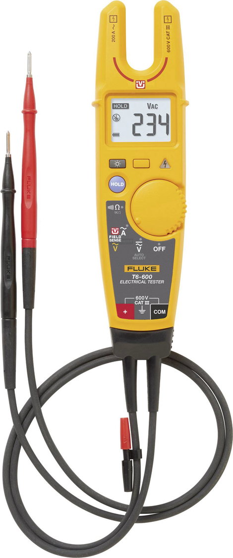 Fluke T6-600/EU Kézi multiméter, Elektroteszter digitális CAT III 600 V Kijelző (digitek): 2000
