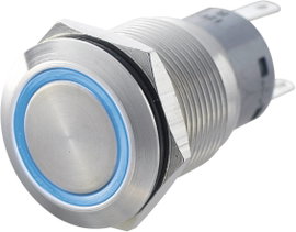 Vandálbiztos nyomógomb 250 V/AC 5 A 1x Be/(Be) kék, TRU Components LAS1-AGQ-11E, BL IP67