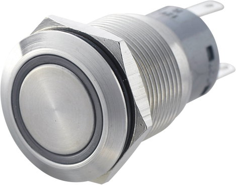 Vandálbiztos nyomógomb 250 V/AC 5 A 1x Be/(Be) kék, TRU Components LAS1-AGQ-11E, BL IP67 2. kép