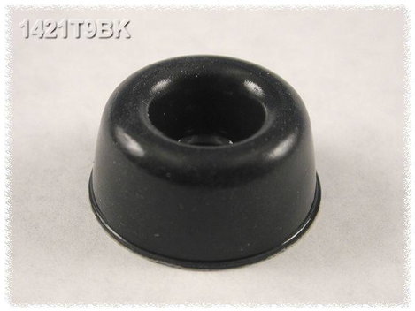Öntapadós műszerláb, fekete, kerek Ø 22,3 x 10,2 mm, Hammond Electronics 1421T9BK 24 db