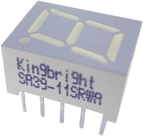 LED kijelző, SA39-11GWA, számjegy méret: 10MM