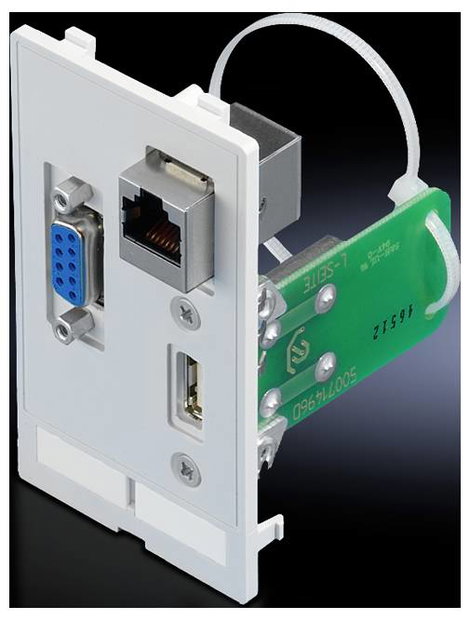 Csatlakozó sapka USB A, RJ45, SUB-D 9 Nyomásos öntvény Grafit fekete (RAL 7024) Rittal SZ 2482.570 1