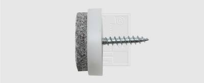 Filc műszerláb, csavaros, kerek Ø 24 mm, fehér, 4 db, SWG 684 120 240 80