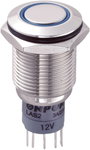 Vandálbiztos nyomókapcsoló, 16 mm, 3A/250VAC, kék gyűrű, Tru Components 701791 bélyegkép