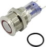 Vandálbiztos nyomókapcsoló, 16 mm, 3A/250VAC, kék gyűrű, Tru Components 701791 2. bélyegkép