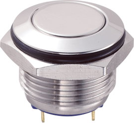 Vandálbiztos nyomógomb 16 mm, 2A/48VDC, acél, Tru Components 701816