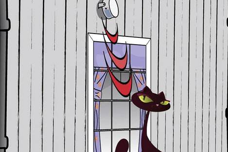 Háziállat ajtócsengő, kutya- és macska csengő, fehér, Cat & Hound 6. kép