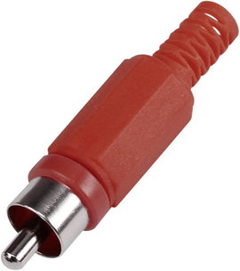RCA dugó, műanyag törésgátlóval, piros, Tru Components