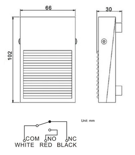 Lábkapcsoló, 24 V/AC 10 A 1 pedál, 1 váltó, FS-1 1 db 2. kép