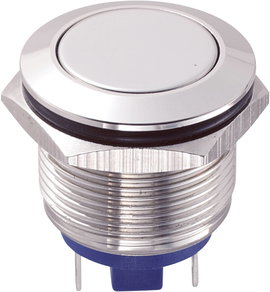 Vandálbiztos nyomógomb 19 mm, 2A/48VDC, nikkel, Tru Components 701917