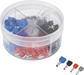 Iker érvéghüvely készlet 0.5 mm² 2.5 mm² Szürke, Piros, Fekete, Kék TRU COMPONENTS 739884 200 db