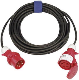 Erősáramú hálózati hosszabbítókábel védőkupakkal, fekete, 10 m, H07RN-F 5G 1,5 mm², SIROX 362.010