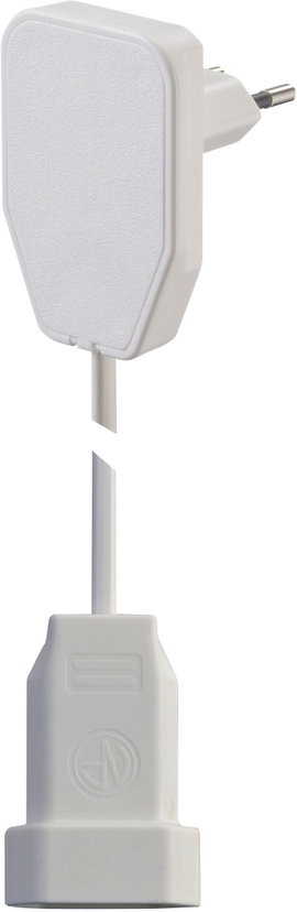 Lapos dugós hálózati hosszabbítókábel, 0,8 m, fehér, H03VVH2-F 2X 0,75 mm², NVB 104573