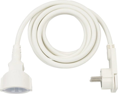 Lapos dugós hálózati hosszabbítókábel, 3 m, fehér, H05VV-F 3G 1,5 mm², Brennenstuhl 1168980230
