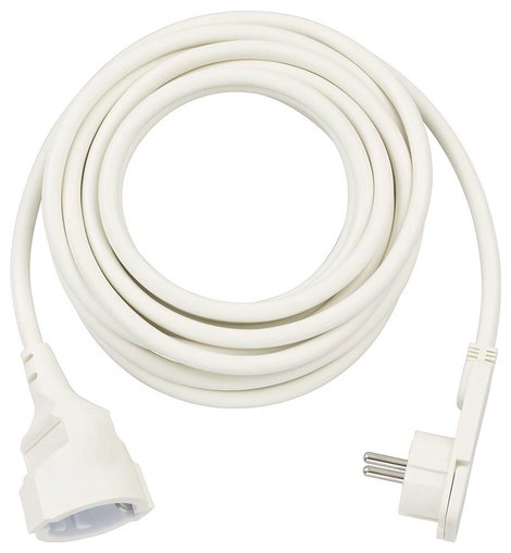 Lapos dugós hálózati hosszabbítókábel, 5 m, fehér, H05VV-F 3G 1,5 mm², Brennenstuhl 1168980250
