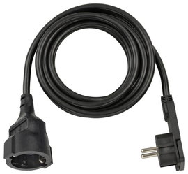 Lapos dugós hálózati hosszabbítókábel, 3 m, fekete, H05VV-F 3G 1,5 mm², Brennenstuhl 1168980030