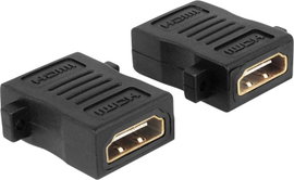 HDMI közösítő adapter, 1x HDMI aljzat - 1x HDMI aljzat, aranyozott, fekete, Delock