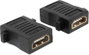 HDMI közösítő adapter, 1x HDMI aljzat - 1x HDMI aljzat, aranyozott, fekete, Delock bélyegkép